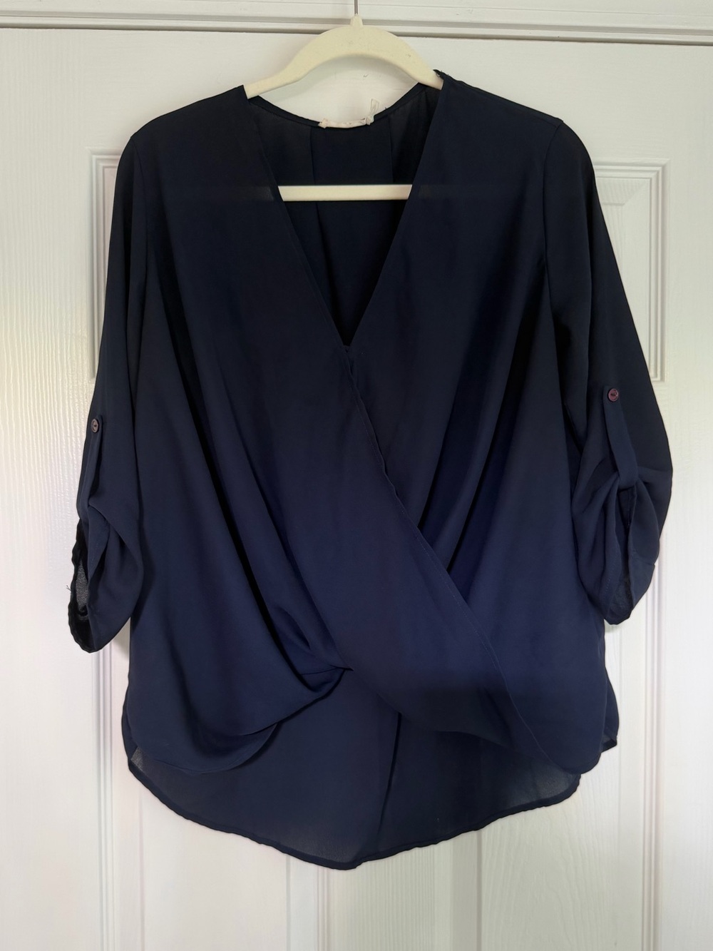 Lush Women's Navy Surplice Blouse - Classic Navy small